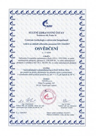 HAE 30 - NOVÝ CERTIFIKÁT